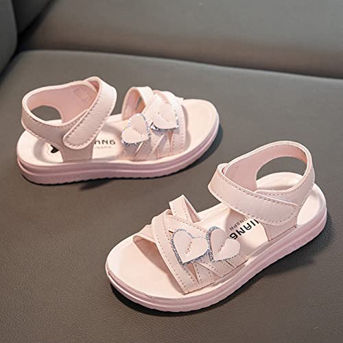 Children Shoes Fashion Love Decorative Thick Sole Sandals Soft Sole Comfortable Princess Sandals Kids Slides (Red, 4.5-5 Years Little Child)4