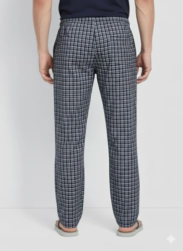 Image of DIGITAL SHOPEE Men's Cotton Premium Checkered Pajama, Casual Loungewear, Comfortable Sleepwear
