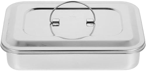 Bandeja de exhibición de uñas, bandeja esterilizadora de herramientas metálicas, caja de almacenamiento cuadrada plateada para sala de uñas, caja de