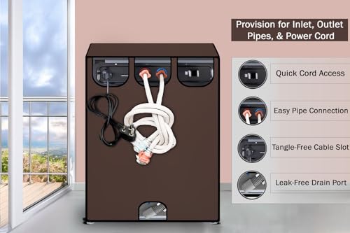 Image of Stylista Washing Machine Cover Compatible for IFB 6.5 Kg Fully-Automatic Front Loading Elena ZX Darkbrown Solid