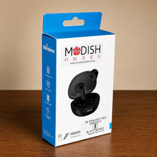Image of ModishOmbre Buds True H15 Wireless Earbuds with 6 Hours Playtime, Instant Paring, Exceptional Sound with Dual Mic, Digital Display, Rich Bass, Touch Controls, Bluetooth5.2