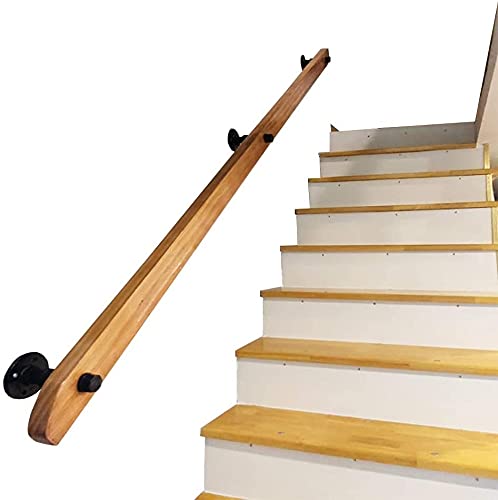 Stair Banister handrail Handrail，Non-Slip Solid Wood Safety Stair Handrails，Home Against The Wall Indoor Loft Elderly Railings Handrails Corridor Support Rod, 1ft-20ft (Size : 15ft)