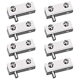 UFURMATE Bisagra pivotante, 8 piezas de bisagras pivotantes de puerta de vidrio sin marco clips de puerta de gabinete de vidrio con pasador para puertas de vidrio oscilante libre de 3-6 mm