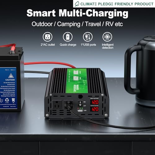 image for HONOURLIGHT 3000W Power Inverter,Peak Power 6000W 12V DC to AC 110V120