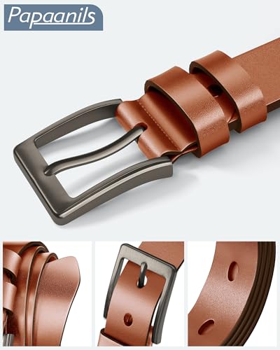 Image of Mens Dress Belt,Genuine Casual Leather Belts for Men 1.5 inch Width