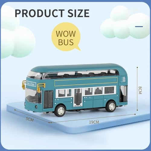 Image of DEOXY Bus Double Decker Bus Toys for Kids Diecast Metal Bus Alloy London Bus Light & Music Open Door Collection Bus Toys for Boy Kids (YD629A Blue)