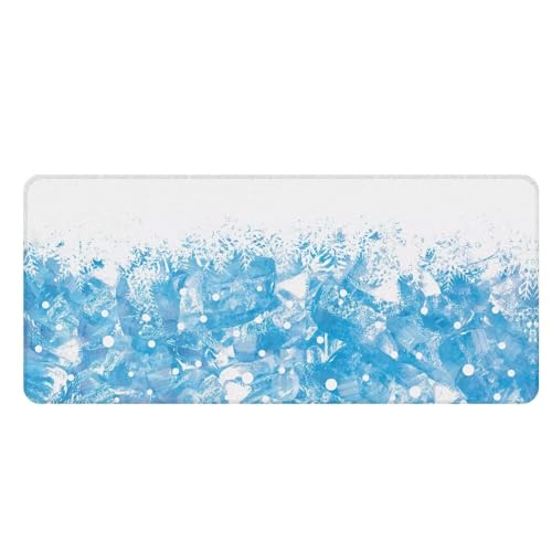 UOQFHHM Large Mouse Pad for Women Rectangular Rubber Glacier Print Desk Mat for Desktop Stitched...