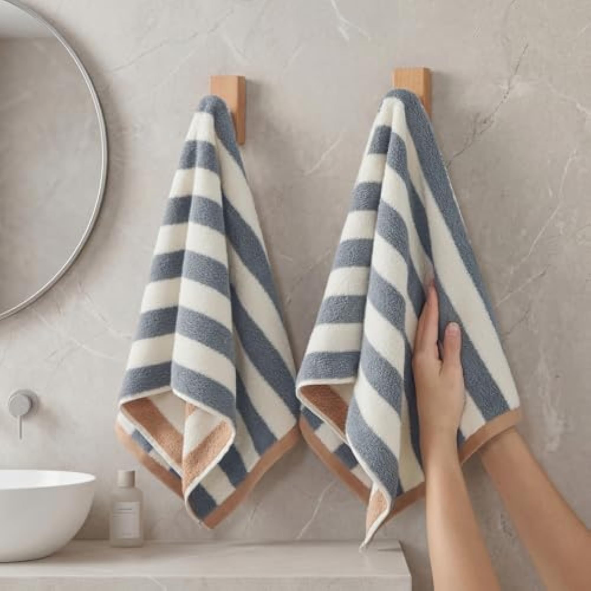 Luxury Hand Towels for Bathroom, 100% Cotton