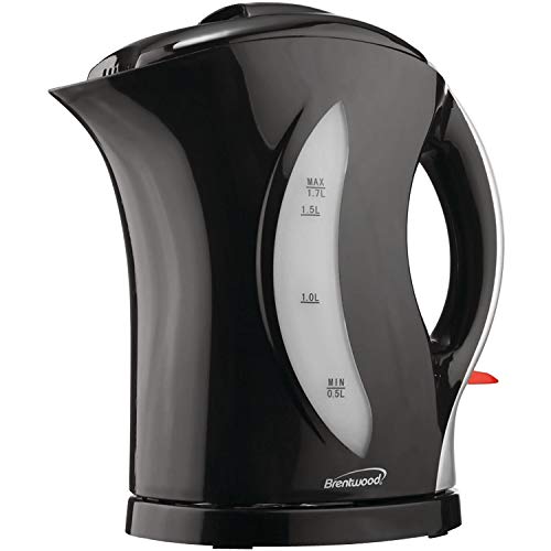 Tetera Eléctrica Inalámbrica Brentwood 1.7L Negra/Plateada miniatura 1