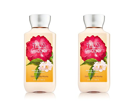 Bath & Body Works White Tea & Ginger Shea & Vitamin E Body Lotion NEW FORMULA (Pack of 2)