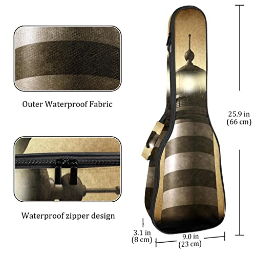 Sac à dos imperméable pour ukulélé avec bandoulière réglable Motif phare sur vieux papier Oxford - Les Beatles, Paul McCartney, John Lennon, RIngo Starr, George Harrison Sac à dos imperméable pour ukulélé avec bandoulière réglable Motif phare sur vieux papier Oxford – Image 5