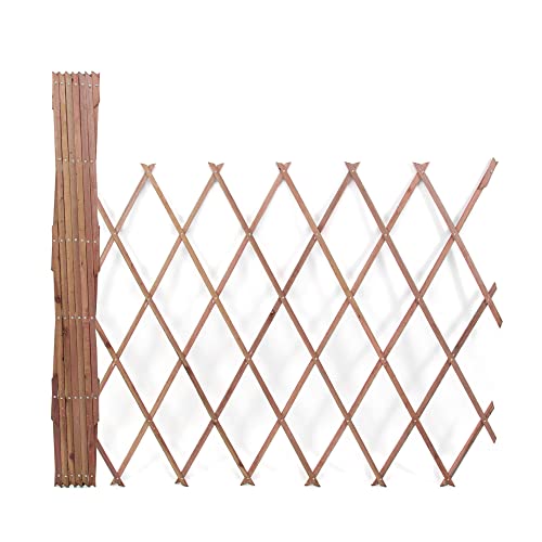 The Secret Home - Celosía Extensible de Madera - 300x100 cm - Color Marrón - Enredadera Horizontal o Vertical - Decoración para Interiores o Exteriores - Ideal para Jardín, Terraza o Balcón