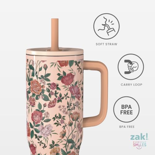Image of Zak Designs Bridgerton 30 oz Spill-Proof Insulated Stainless Steel Tumbler