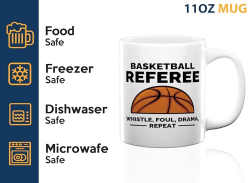 Taza de Cerámica Para Árbitro de Básquetbol 11oz Blanca miniatura 4
