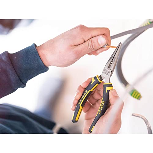 Stanley 0-89-870 Pince Universelle Long Nose 200 Mm Gamme FatMax - Fabriqués En France - Acier Trempé - Poignée Bi Matière - Conforme Aux Normes Din 5745 Et NF E 73-102