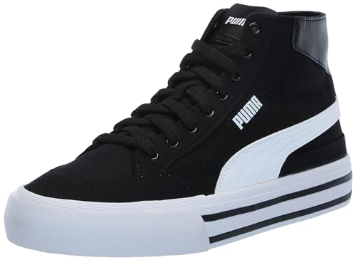Image of PUMA Mens Court Classic Vulc Mid Sneaker, Mens Black Mens White, 8