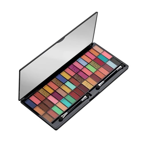Colors Queen Ultra Pigmented 51 Colors Eyeshadow Palette with Brush | Easy to Blend, Long Wearing Eye Makeup Palette | Eyeshadow Palette with Matte & Shimmery Shades (Multicolor – 01)