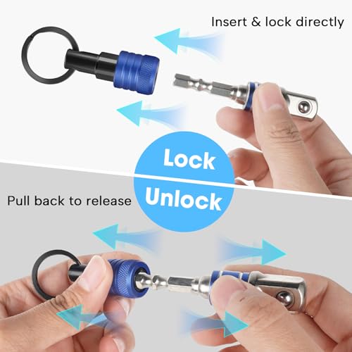 FACAINCXS 1/4 inch Hex Shank Bit Holders Keychain Quick-change Design for Nut Driver Screwdriver Drill Bit Gift for Men - Image 4
