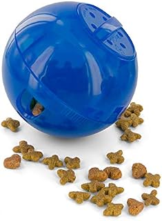 PetSafe SlimCat Food-Dispensing Cat Toy Blue, Treat Toy, Interactive Food Dispenser, Activity Snack Ball for Cats of All Ages