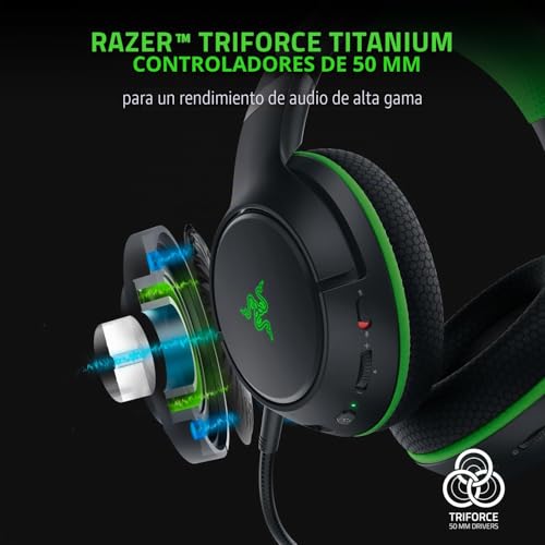 Miniatura 2 de Razer Kaira Pro - Auriculares Wireless para Juegos de Móvil de Xbox y de Xbox Series X (Diafragmas de Titanio de 50 mm Triforce, Micrófono supercardioide HyperClear, Micrófono Móvil) Negro-Verde