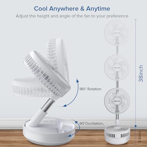 Belife TM-520E X8 Portable Fan, Cordless 7200Mah Battery Operated Oscillating Fan thumb #1