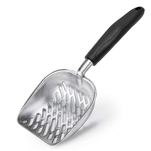 VIEVRE Katzenstreuschaufel Metall mit Gummi-Griff