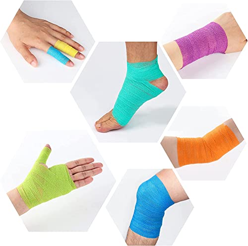 Lenicany 12Pack 1 Inch X 5 Yards Self Adhesive Bandage Wrap thumb #2