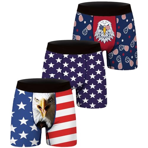 1 or 3 Pack Men's Novelty Boxer Briefs Funny Boxer Shorts Hilarious Gag Gifts Christmas Underwear for Men No Fly