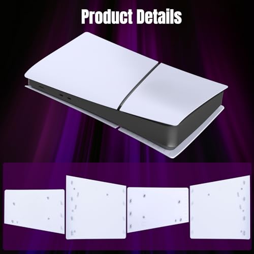 Image of Digital Edition Cover Plates for New PS5 Slim Console, Shell Panels Compatible with New PlayStation 5 Slim Accessories Protective Replacement Faceplate (White)