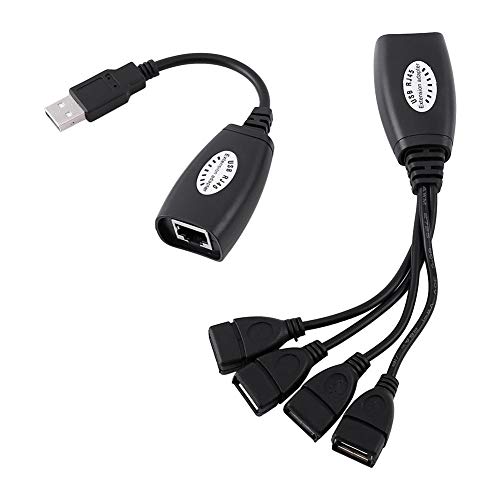 Zopsc RJ45 Male Extension Adapter Network Splitter Adapter Cables 4 Port USB 2.0 to RJ45 Female Extension Adapter