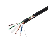 Vista 4 de SATMAXIMUM CAT6 Cable 1000ft Pull Box Solid Ethernet LAN UTP Cable 23AWG 550Mhz RJ45 Network CCA Copper Clad Aluminum Wire Bulk (Black, 1000FT)