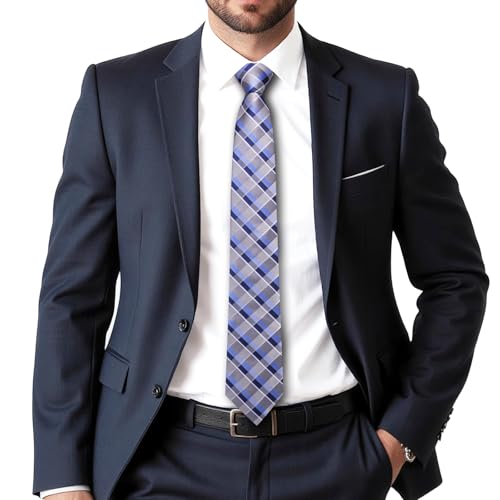 Image of Dubulle Mens Tie and Lapel Pin Paisley Striped Floral Necktie for Men Pocket Square Cufflinks 4PCS Set Wedding Party