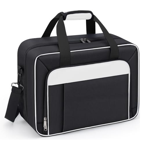 Image of GDNasist Carrying Case Fit for PS5, Travel Thickened Protective Bag Compatible with Playstation 5 Console, Headset, PS5 Controller, Game Discs, and Gaming Accessories, White