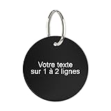 Mygoodprice Mdaille Ronde pour chien chat et animaux grave personnalise en alu Noir 32mm