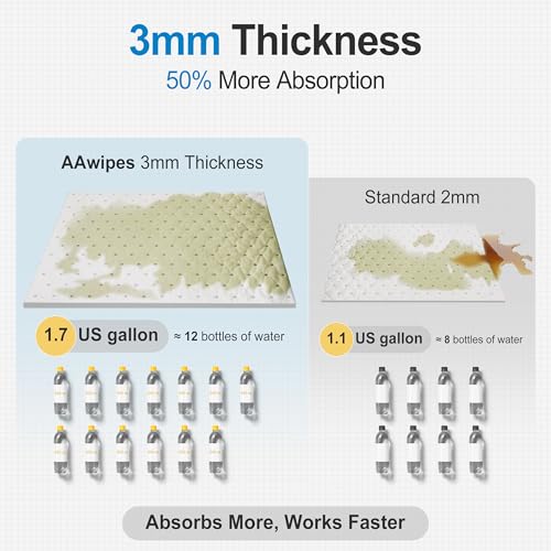 Image of AAwipes Oil Only Absorbent Pads Mat 15 inch X 18 inch 6 Packs Pre-Grade 3MM Thicker More Absorption for Garage, Car, Truck, Motorcycle - White OW1518-6S
