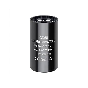 01000 uf/MFD 220-250 VAC Round Start Capacitor 20% 50/60 Hz CD60 Round Motor Well Pump Start Capacitor 145-175 uf/MFD