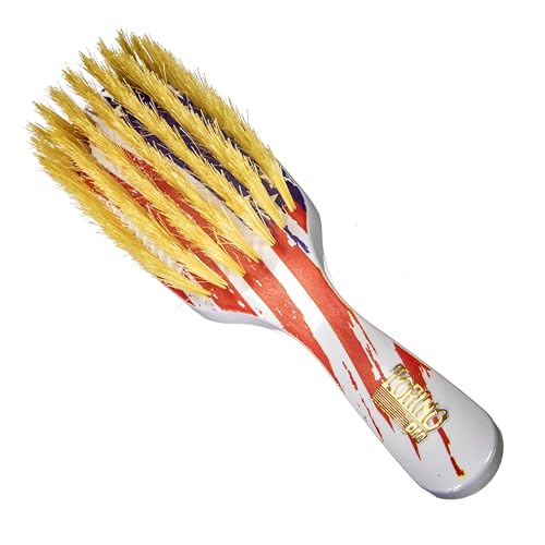 Torino Pro Wave Brush #263-7 Row Medium bristles Shower Brush -100% Extra Long Pure Boar Bristles - Great Workhorse for Laying Down Your 360 Waves
