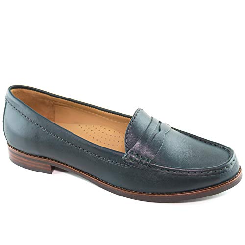 Image of Womens Casual Genuine Leather Comfortable Lightweight Driving Moaccasins Classic Fashion Penny Slip On Ladies Driving Loafer Flat Shoes