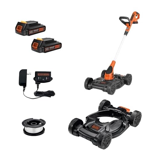 BLACK+DECKER Combination String Trimmer, Lawn Mower, and Edger, Cordless 3-in-1 (MTC220)