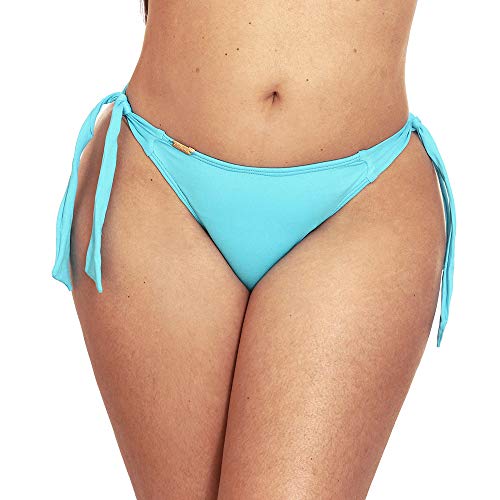 Calcinha de biquíni levanta bumbum fio duplo amarradinha (Agua, G)