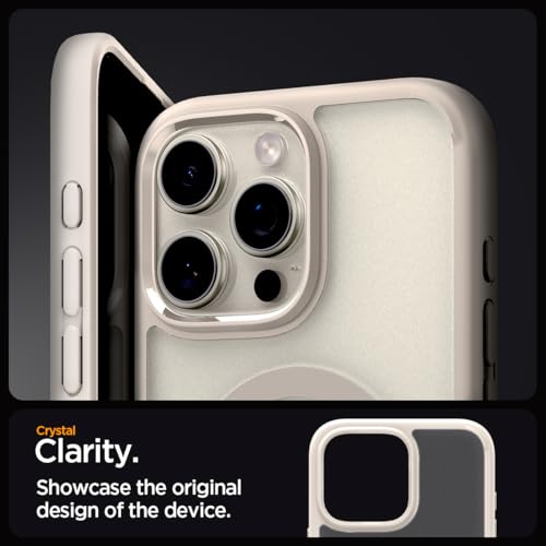 Image of Spigen for iPhone 16 Pro Case, Ultra Hybrid MagFit [Anti-Yellowing] [Compatible with Magsafe] - Frost Natural Titanium