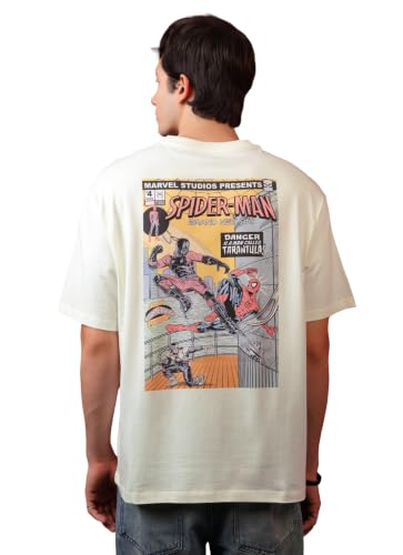 Image of Free Authority Official Marvel Spider-Man Brand New Day Graphic Printed Men's Oversized Fit T-Shirt | Pure Cotton Crew Neck Half Sleeve Casual Summer Tee