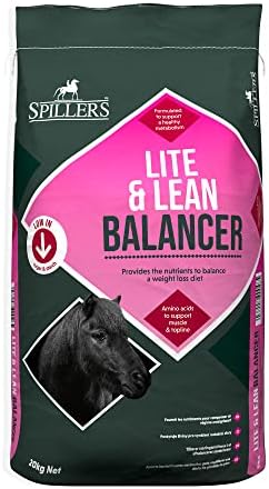 SPILLERS Lite & Lean Balancer Horse Feed, 20KG  Multi-Vitamin & Mineral Balancer Supplement for Horses and Ponies on a Weight Loss Diet - High in Lysine, Low in Starch and Sugar, Contains Biotin