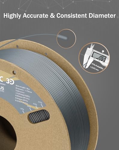 Image of DURAMIC 3D 1.75mm 2Kg Black + Silver PLA Plus 3D Printer Filament 2 Pack 1kg Spool (2.2lbs) PLA Pro Tougher and Stronger, Dimensional Accuracy + /- 0.02mm