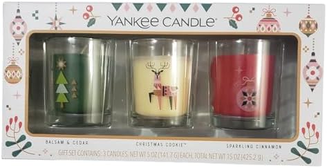 Yankee Candle Holiday 1.3oz Candle Set, Balsam Cedar, Christmas C...