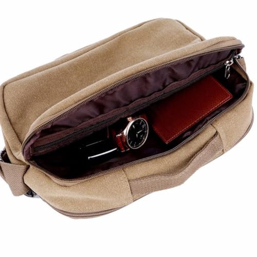 Bolso de hombro de lona resistente con correa ajustable y cierre seguro para hombre 3