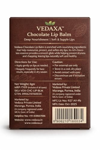 Image of Chocolate Lip Balm, Deep Nourishment for Soft & Supple Lips, 8g
