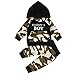 Bambini Piccoli Neonati Vestiti Felpa con Cappuccio a Maniche Lunghe Top + Pantaloni mimetici Tuta da Ginnastica Set di Abiti Autunnali 110 Camuffare 2-3 Anni