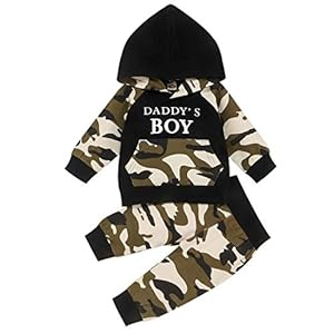 Verve Jelly 2Pcs Kleinkind Baby Jungen Kleidung Outfits Letter Print Hoodie Sweatshirt Tops + Camouflage Hosen Trainingsanzug Kleidung Set
