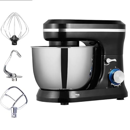 Electric Stand Mixer, Food Mixers for Baking 3-IN-1,1200W Kitchen Electric Mixer, 6-Speed, With Pulse Button,5L Stainless Steel Bowl,Dough Hook, Wire Whip Beater,for Most Home Cooks
